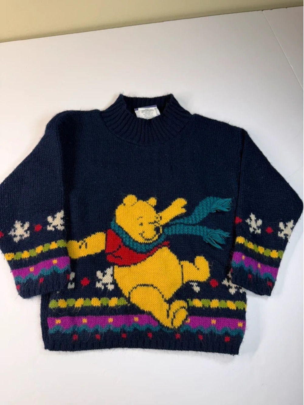 Vintage Disney Pooh 100 Acre Collection Winnie the Pooh Knit Sweater Size 4T